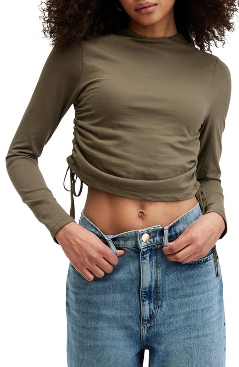 Beta Ruched Funnel Neck Crop Top