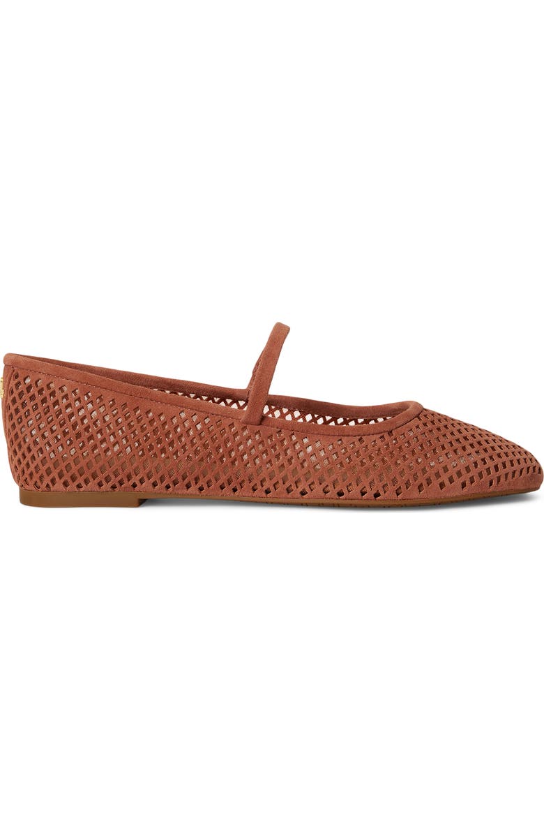 Ralph Lauren Jayna Perforated Mary Jane Flat, Alternate, color, Red Terracotta