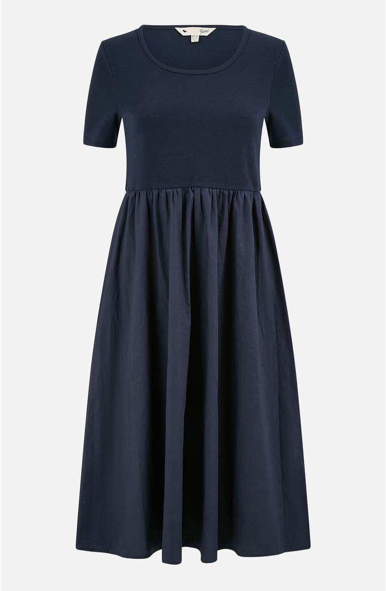 Yumi Jersey Top And Cotton Midi Dress, Alternate, color, Navy