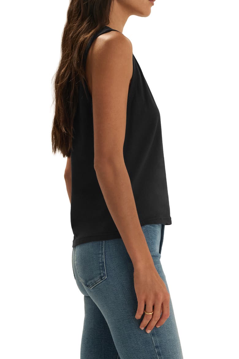 The Everyday Organic Cotton V-Neck Tank, Alternate, color, BLACK