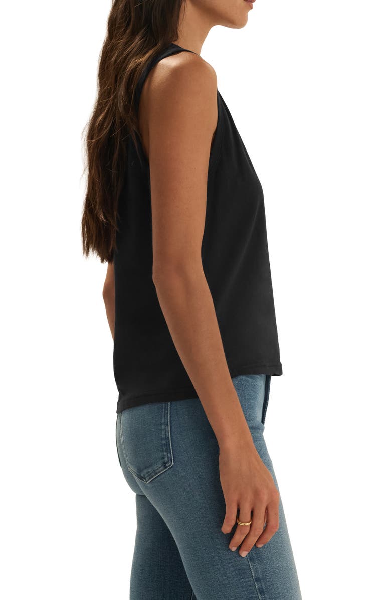 Favorite Daughter The Everyday Organic Cotton V-Neck Tank, Alternate, color, Black