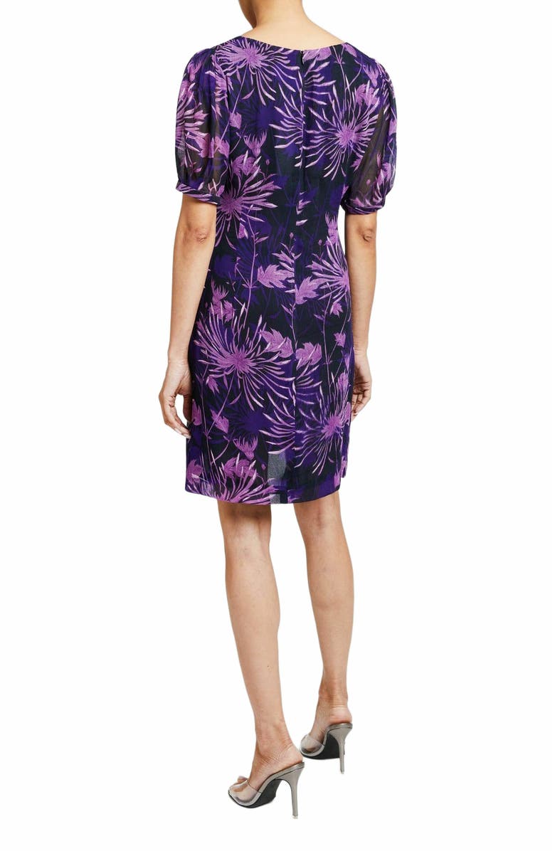 Santorelli Bianca Shift Dress in Floral Abstract Crinkled Georgette, Alternate, color, 