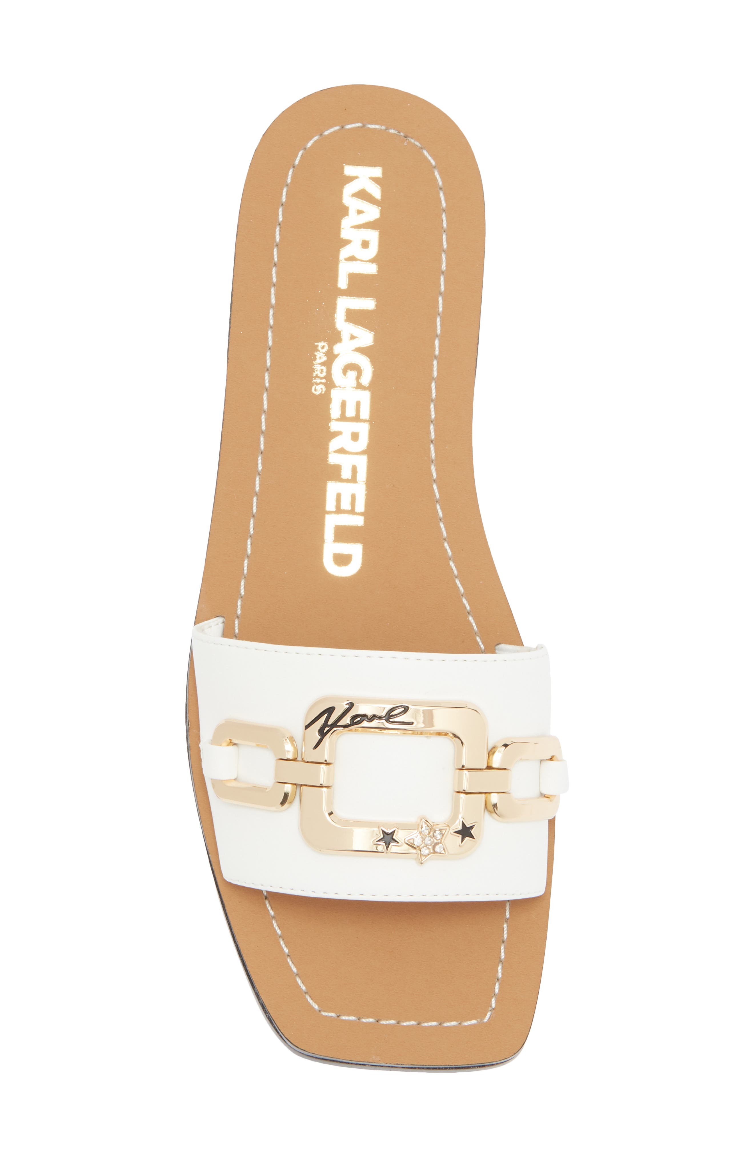 KARL LAGERFELD PARIS Marzella Slide Sandal, Alternate, color, Bright White