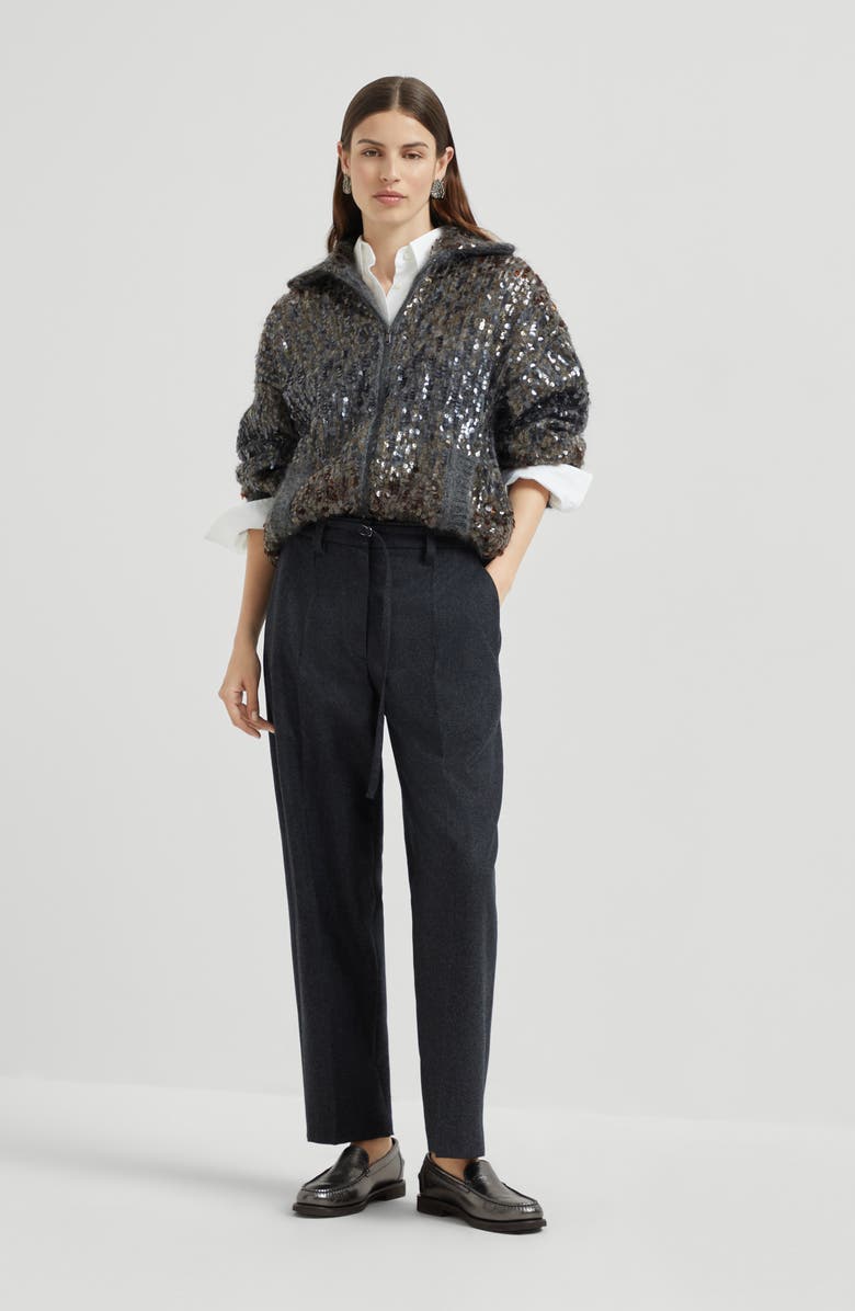 Brunello Cucinelli Straight Crop trousers, Alternate, color, Lignite Grey