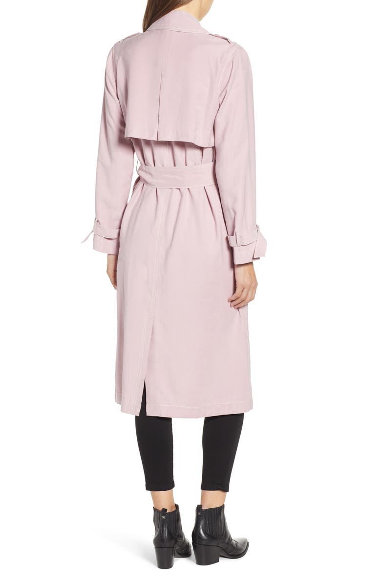 MOON RIVER Draped Trench Coat, Alternate, color, 