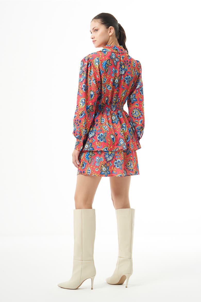 Long Sleeve Flowy Mini Dress, Alternate, color, Patterned