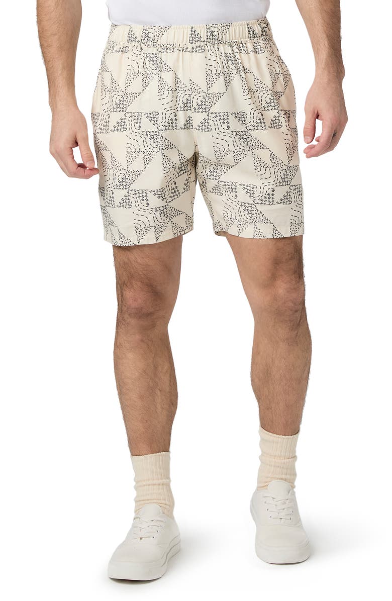 PAIGE Elijah Geo Print Drawstring Shorts, Main, color, 