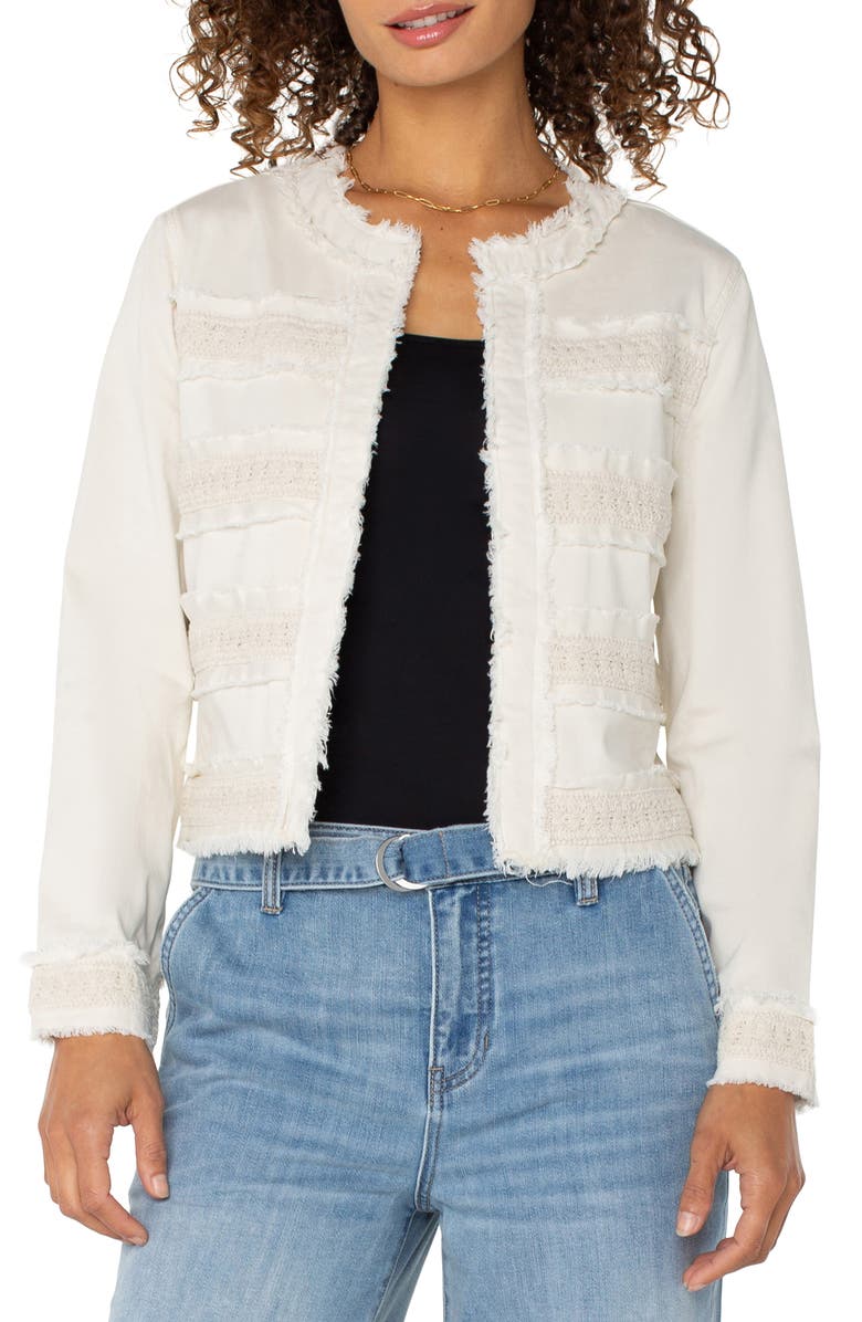 Liverpool Los Angeles Frayed & Lace Jacket, Main, color,