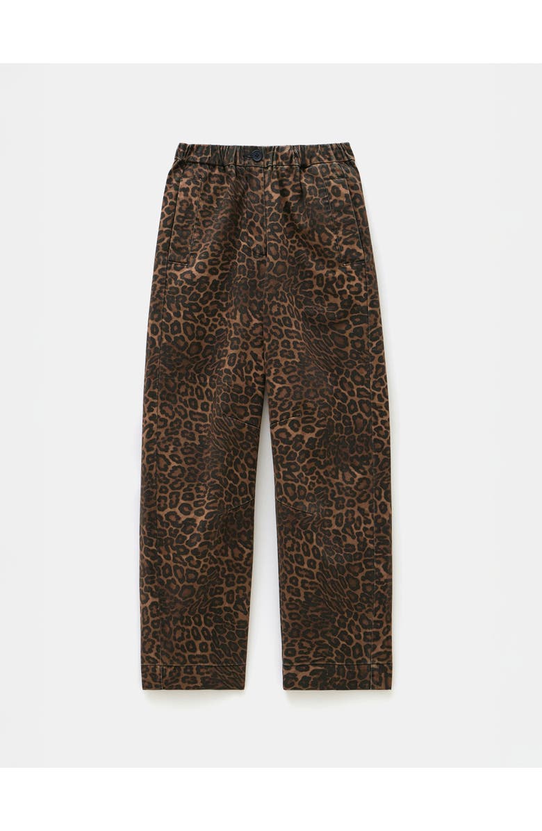 Hush Jack Barrel Leg Pull On Cotton Pants, Alternate, color, Brown Leopard Print