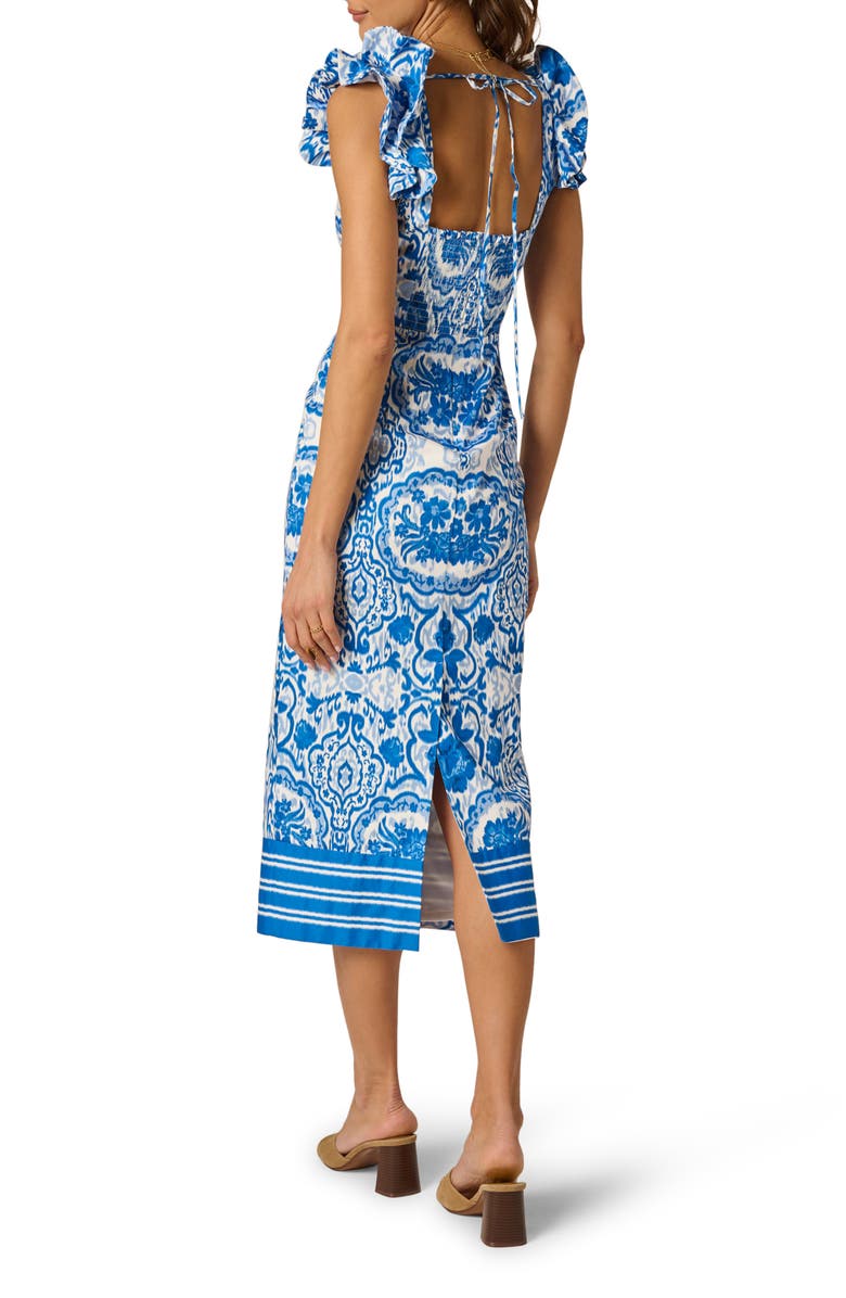 Adrianna Papell Floral Print Column Midi Dress, Alternate, color, 