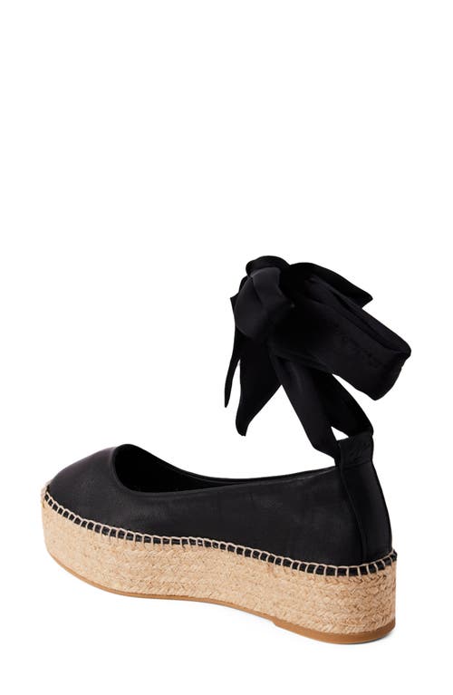 Free People Starboard Ankle Wrap Platform Espadrille In Black