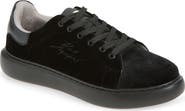 KARL LAGERFELD PARIS Embroidered Logo Velvet Sneaker