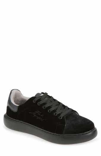 KARL LAGERFELD PARIS Embroidered Logo Velvet Sneaker