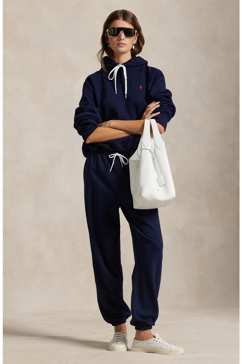 Lightweight Cotton Blend Fleece Sweatpants, Alternate, color, CRUISE NAVY