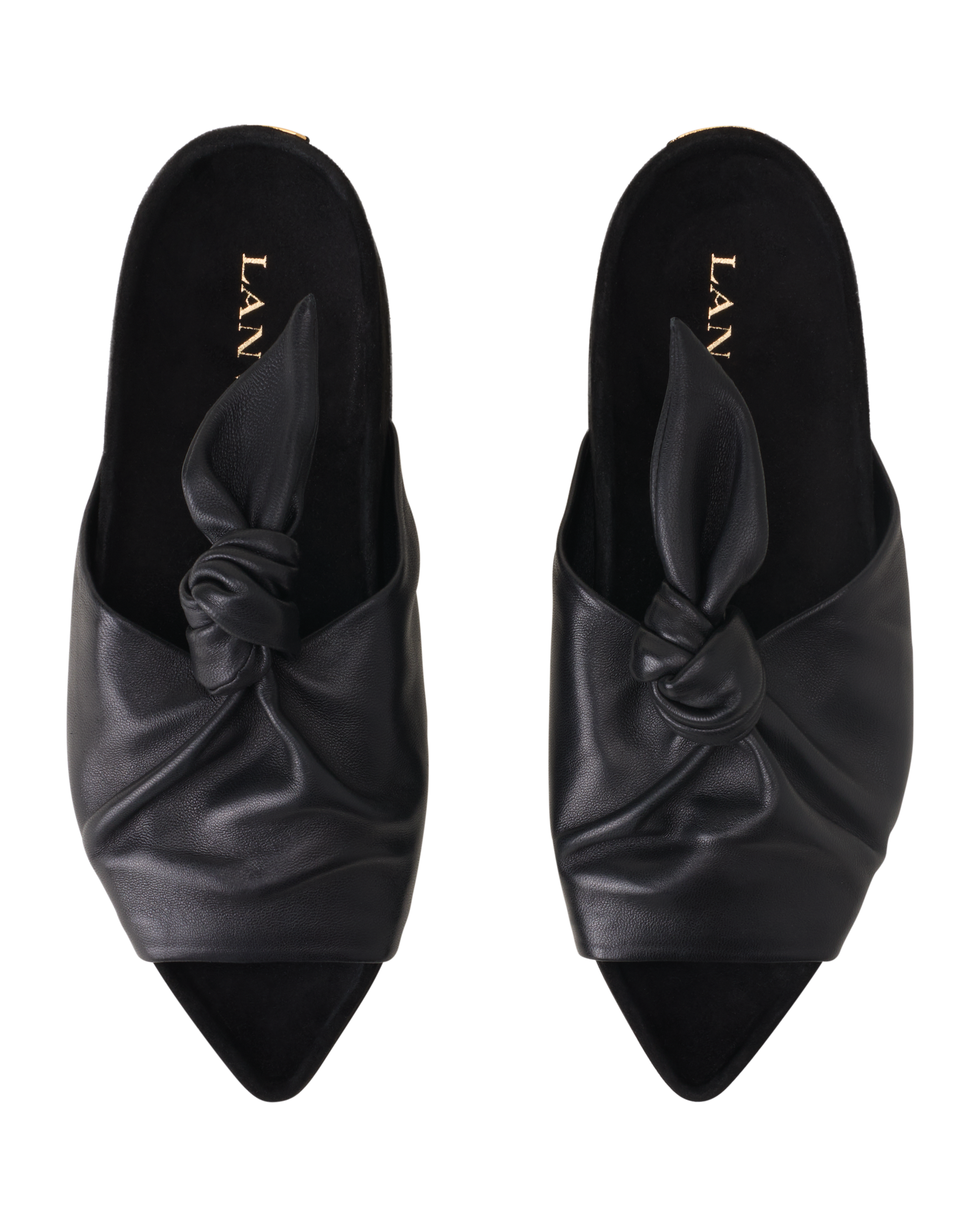 Lanvin Cocoon Flat Leather Mule, Alternate, color, Black