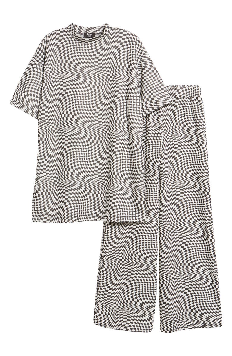 Dressed in Lala Next Level Oversize T-Shirt & High Waist Crop Pants, Alternate, color, 