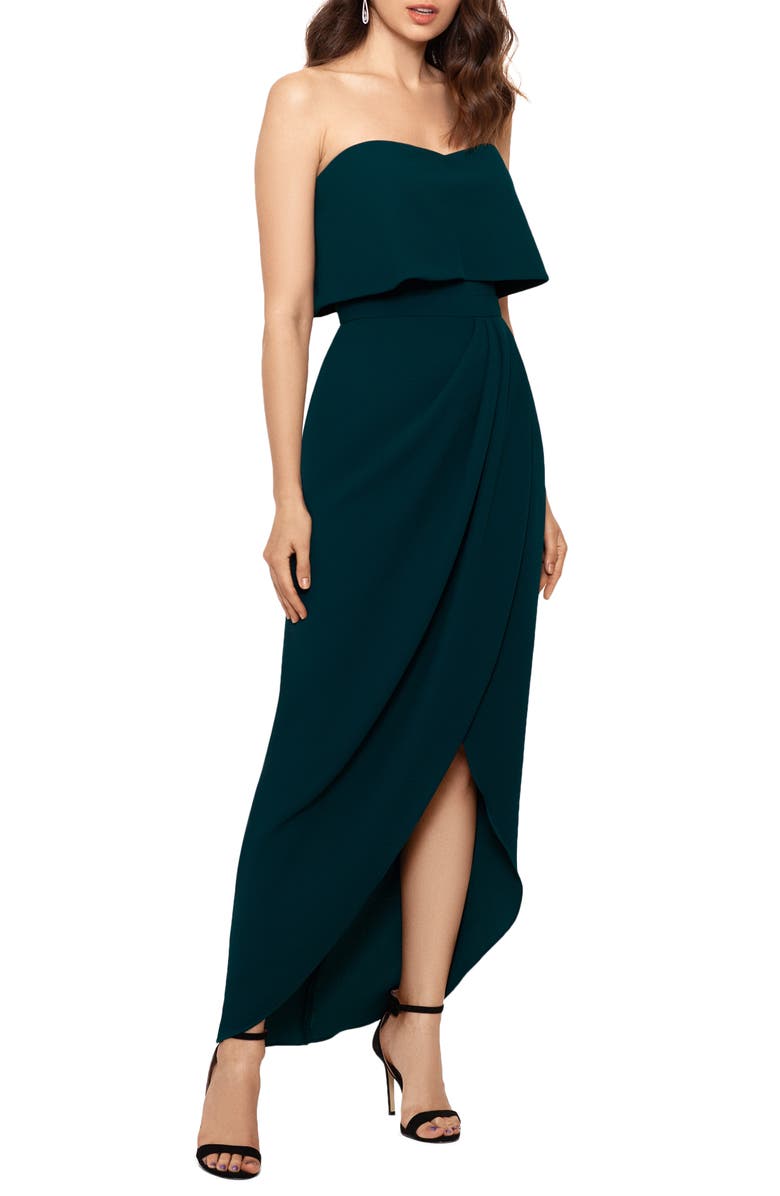 Xscape Evenings Xscape Strapless Popover Scuba Crepe Gown, Alternate, color, 
