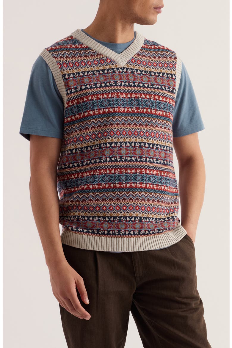 Kitto Organic Cotton Sweater Vest, Main, color, TWIGS TIMBER