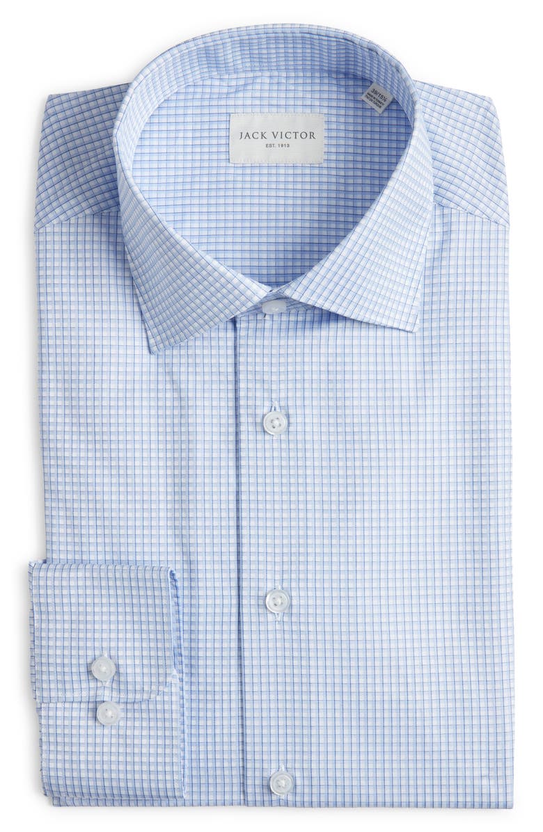 Jack Victor Arsenio Windowpane Cotton Twill Dress Shirt, Alternate, color, 
