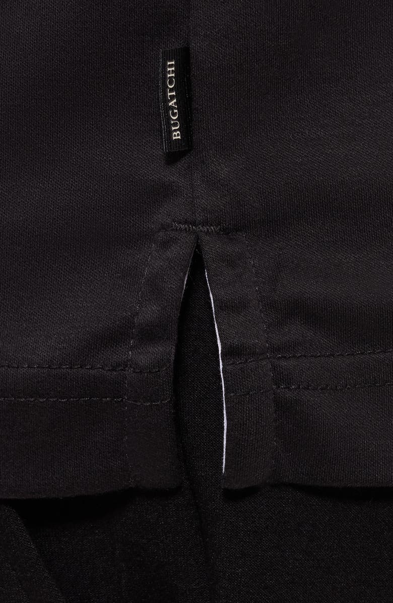 Bugatchi Tipped Pima Cotton Piqué Polo, Alternate, color, Black