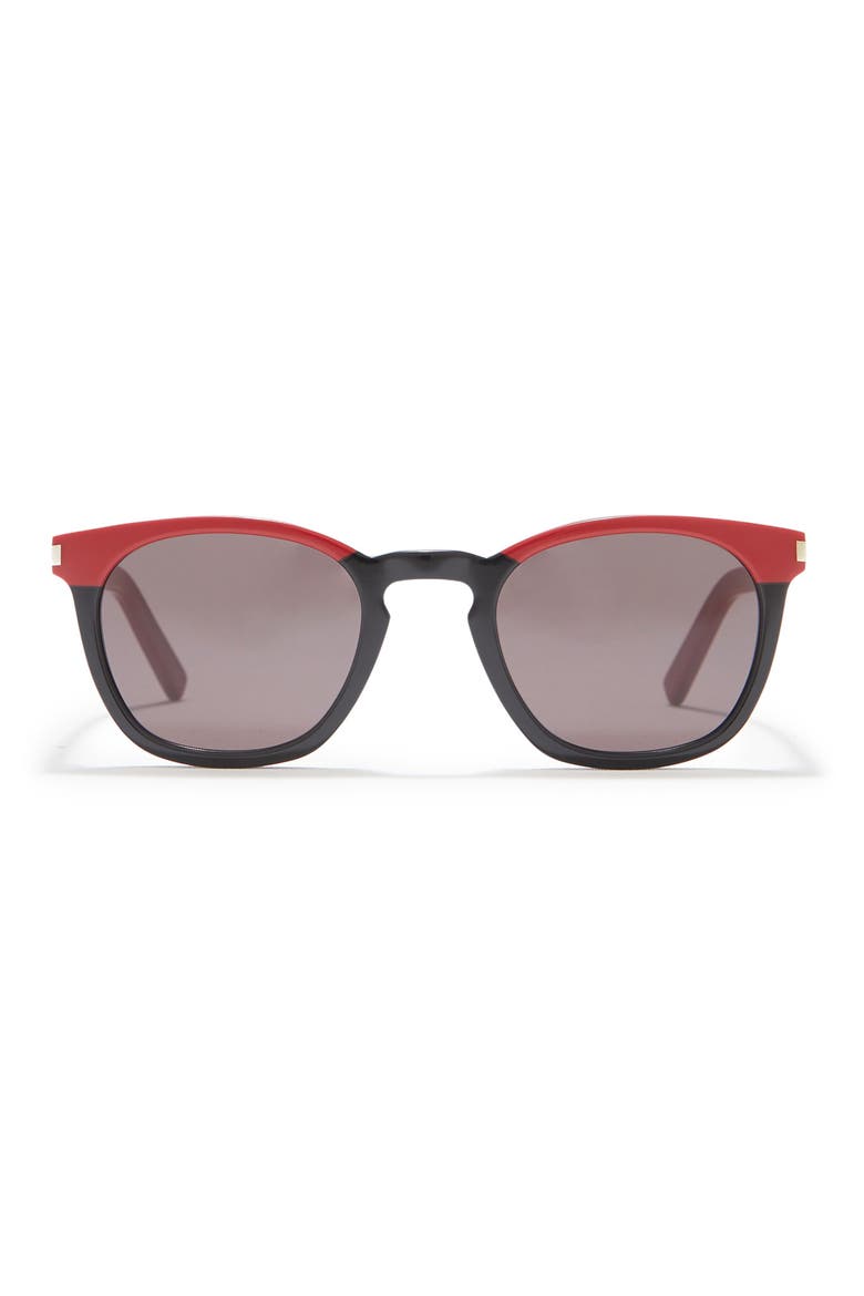 49mm Square Sunglasses, Main, color, BLACK RED GREY