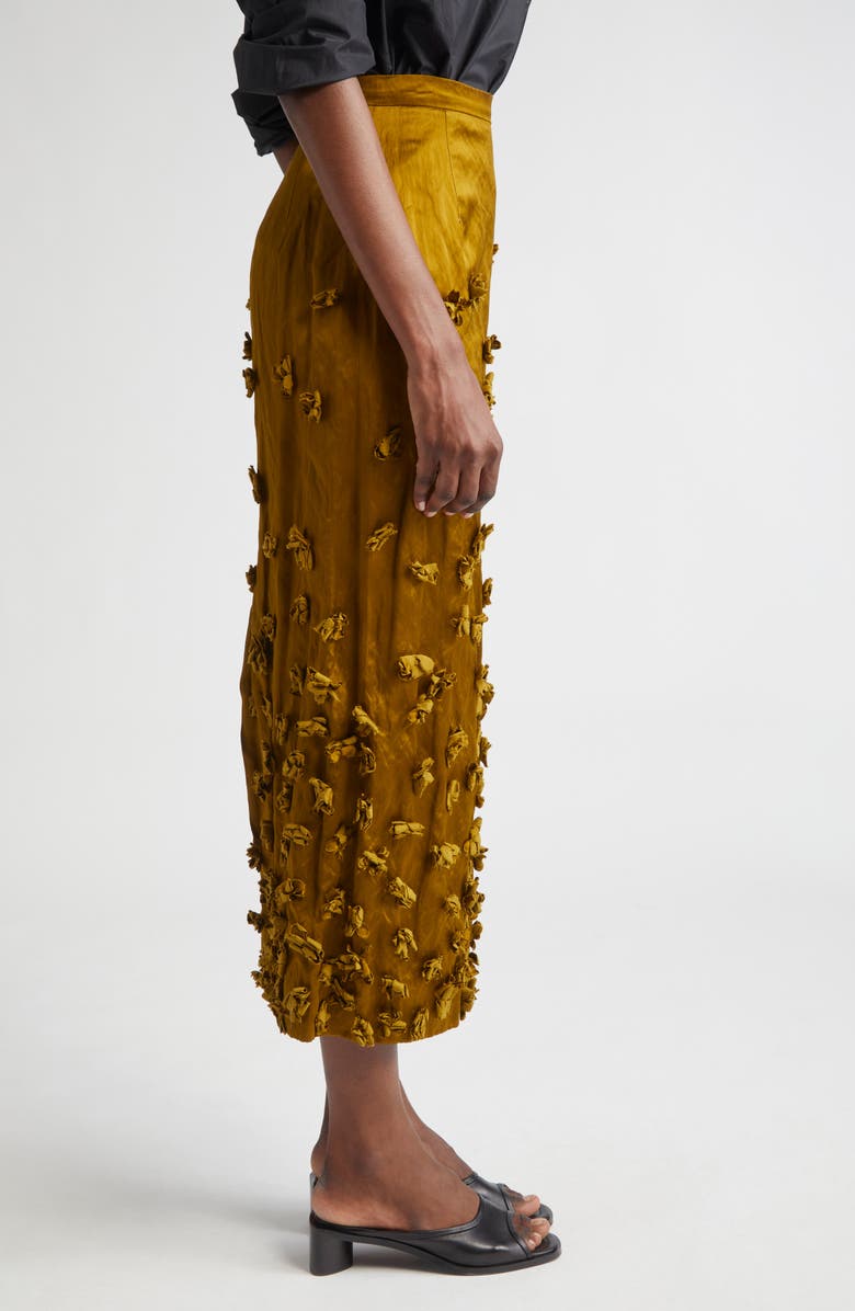 Michael Kors Collection Floral Satin Skirt, Alternate, color, Cactus