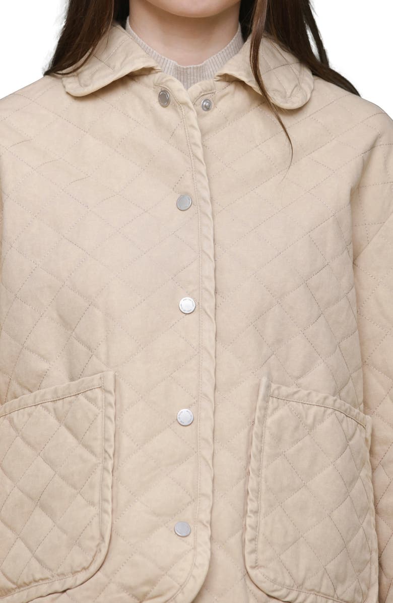Avec Les Filles Diamond Quilted Cotton Jacket, Alternate, color, Ivory