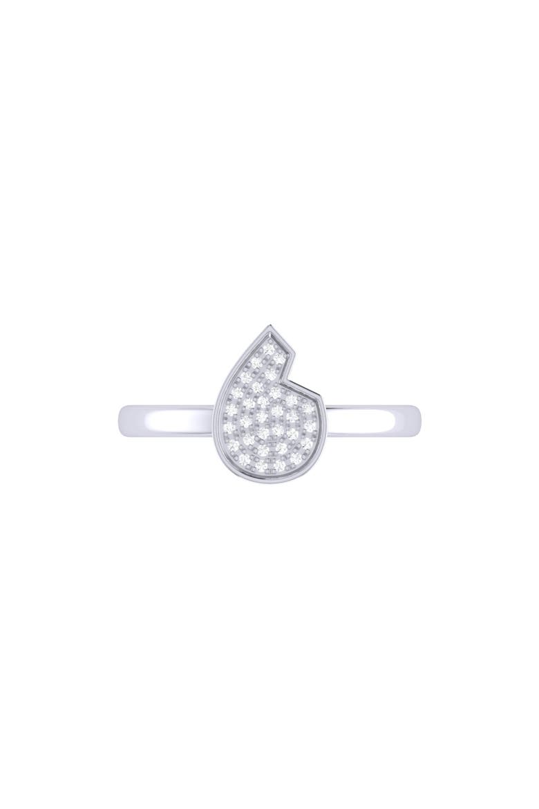 Street Cycle Open Teardrop Sterling Silver Diamond Ring, Alternate, color, Silver