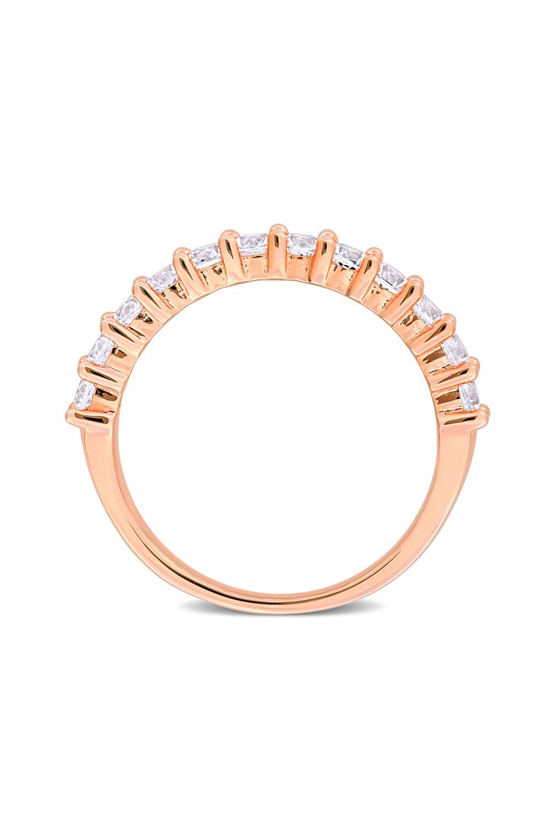 Lab Created White Sapphire Band Ring, Alternate, color, WHITE SAPPHIRE/ROSE