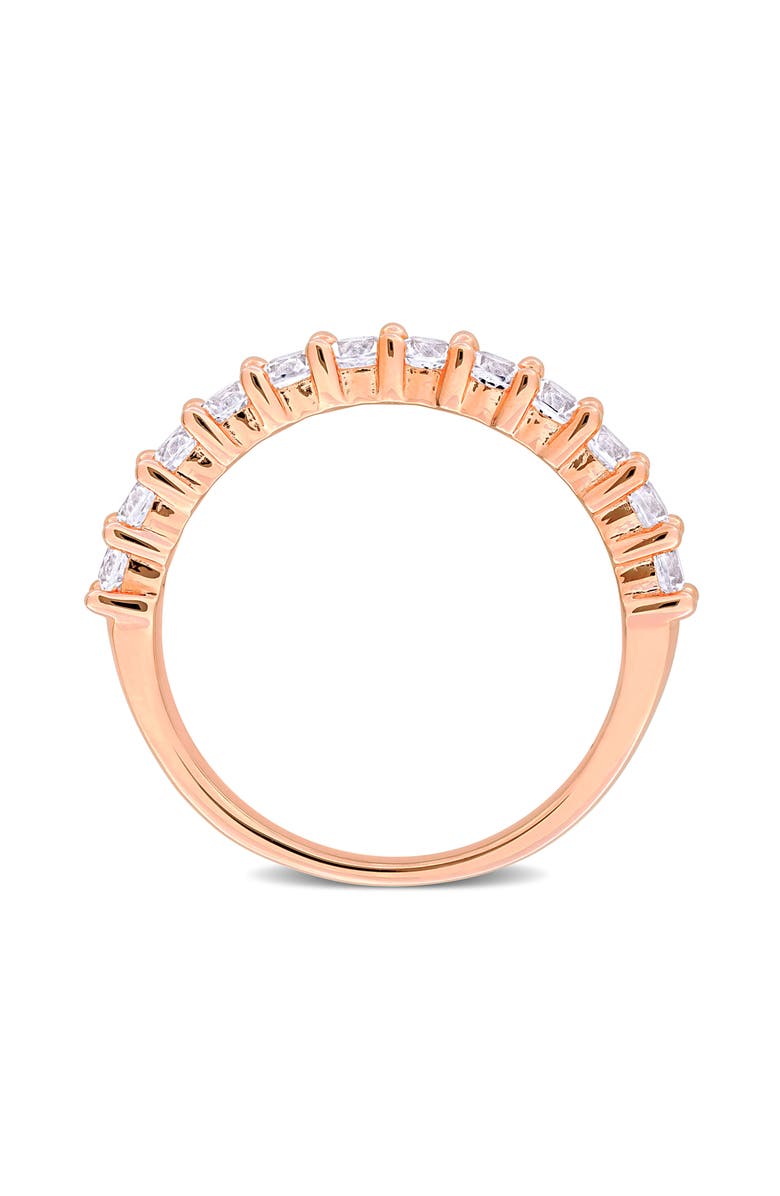 DELMAR Lab Created White Sapphire Band Ring, Alternate, color, White Sapphire/Rose