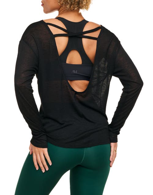 Shop Adore Me Mallory Long Sleeve Active Top In Black