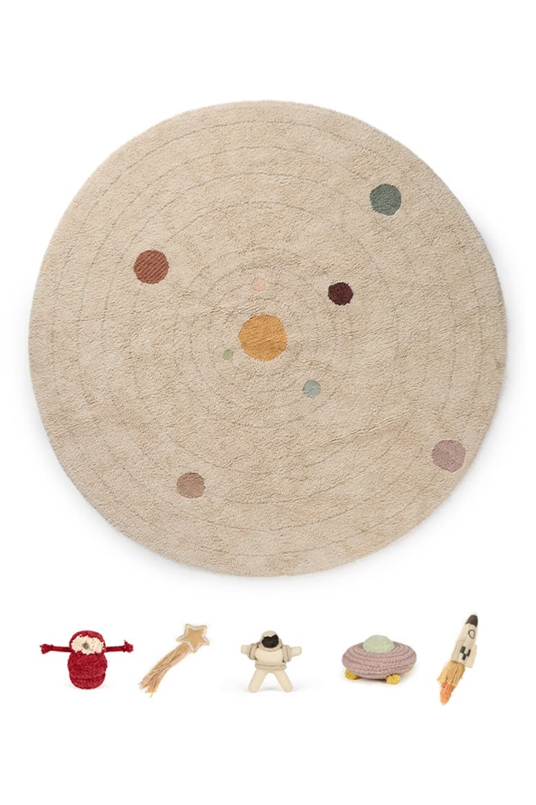 Solar System Cotton Blend Washable Rug, Main, color, NATURAL
