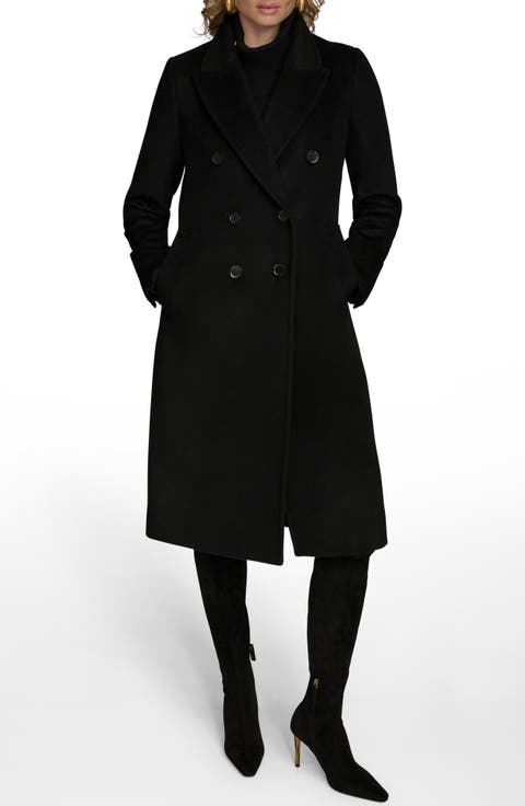 Tailored Double Breasted Wool Blend Coat