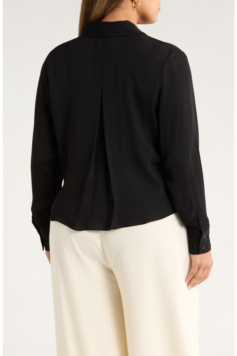 Tux Pleated Button-Up Shirt, Alternate, color, BLACK