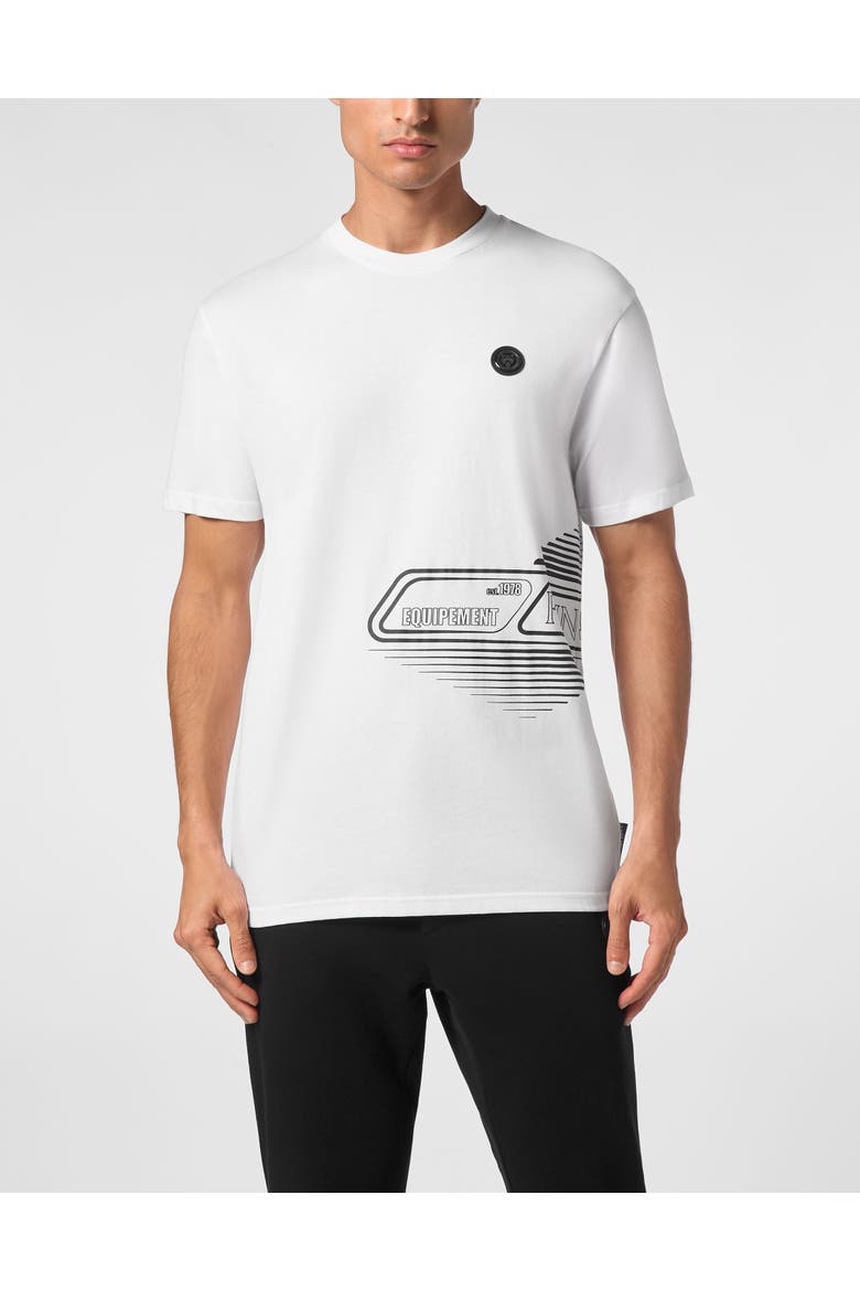 T-Shirt Round Neck Ss Men, Main, color, white