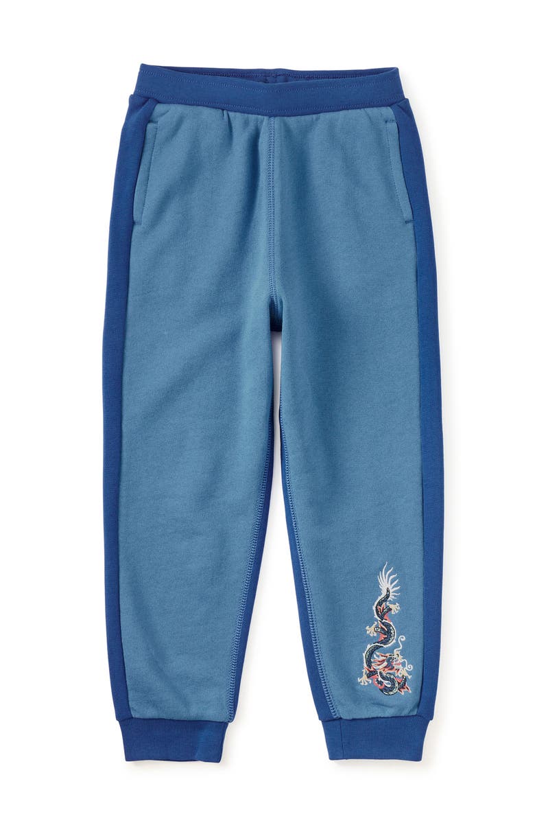 Tea Collection Colorblock Dragon Joggers, Main, color, Galactic Blue