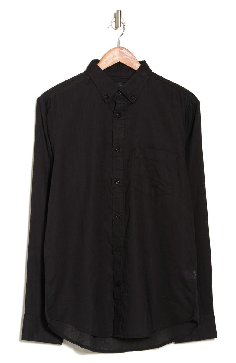 14th & Union Long Sleeve Slim Fit Linen Cotton Shirt, Alternate, color, 