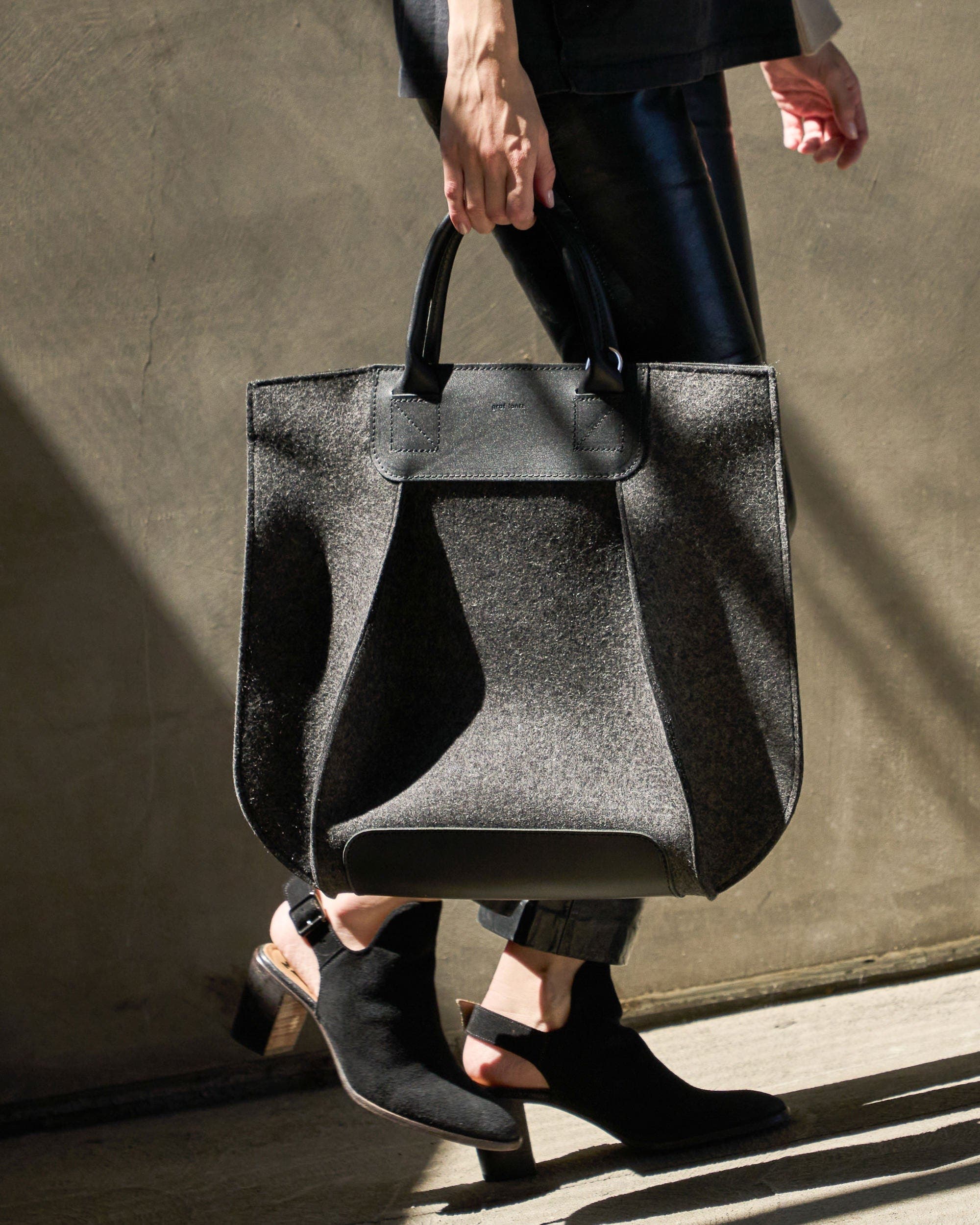 Graf Lantz Frankie Merino Wool Tote, Alternate, color, Charcoal Black