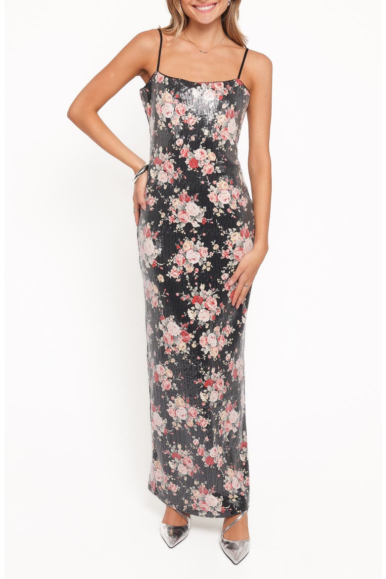 Everlee Floral Sequin Maxi Dress, Main, color, FLORAL SEQUIN