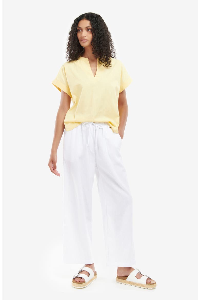Christie Cotton & Linen Drawstring Pants, Alternate, color, WHITE