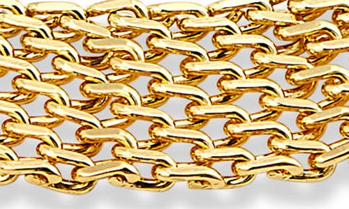 Savvy Cie Jewels 18k Yellow Gold Plated Mesh Greek Key Statement Necklace In Gold