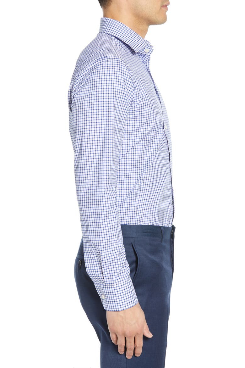 Slim Fit Check Dress Shirt, Alternate, color, NAVY