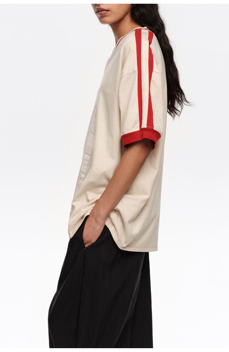 Bimba y Lola V-Neckline Dancers Logo T-Shirt, Alternate, color, Ivory