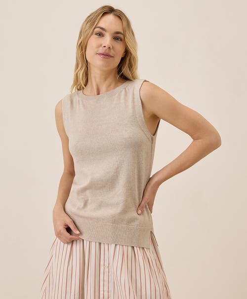 Pact Organic Cotton Classic Fine Knit Shell In Sandshell Heather