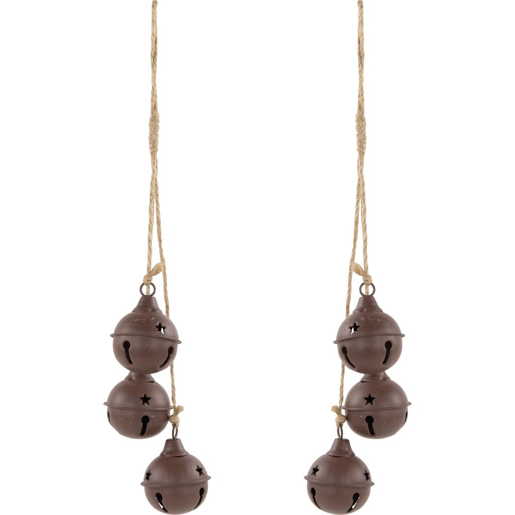 Northlight Cascading Christmas Jingle Bell Ornaments In Brown