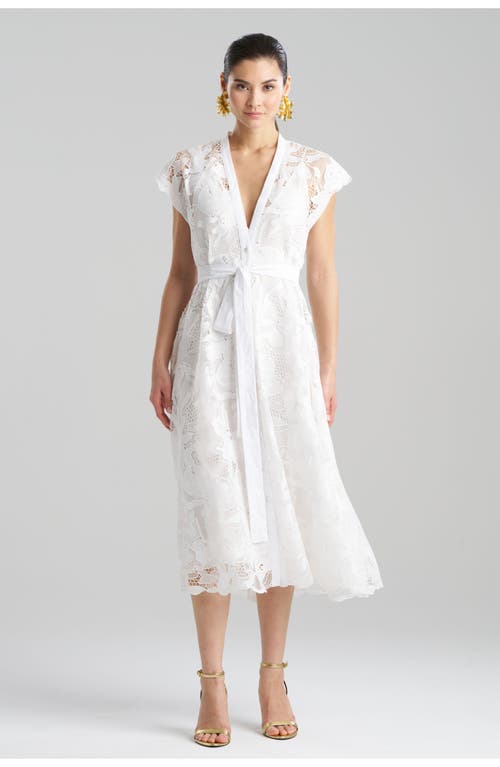 Natori Nishi Lace Tie Front Dress In White
