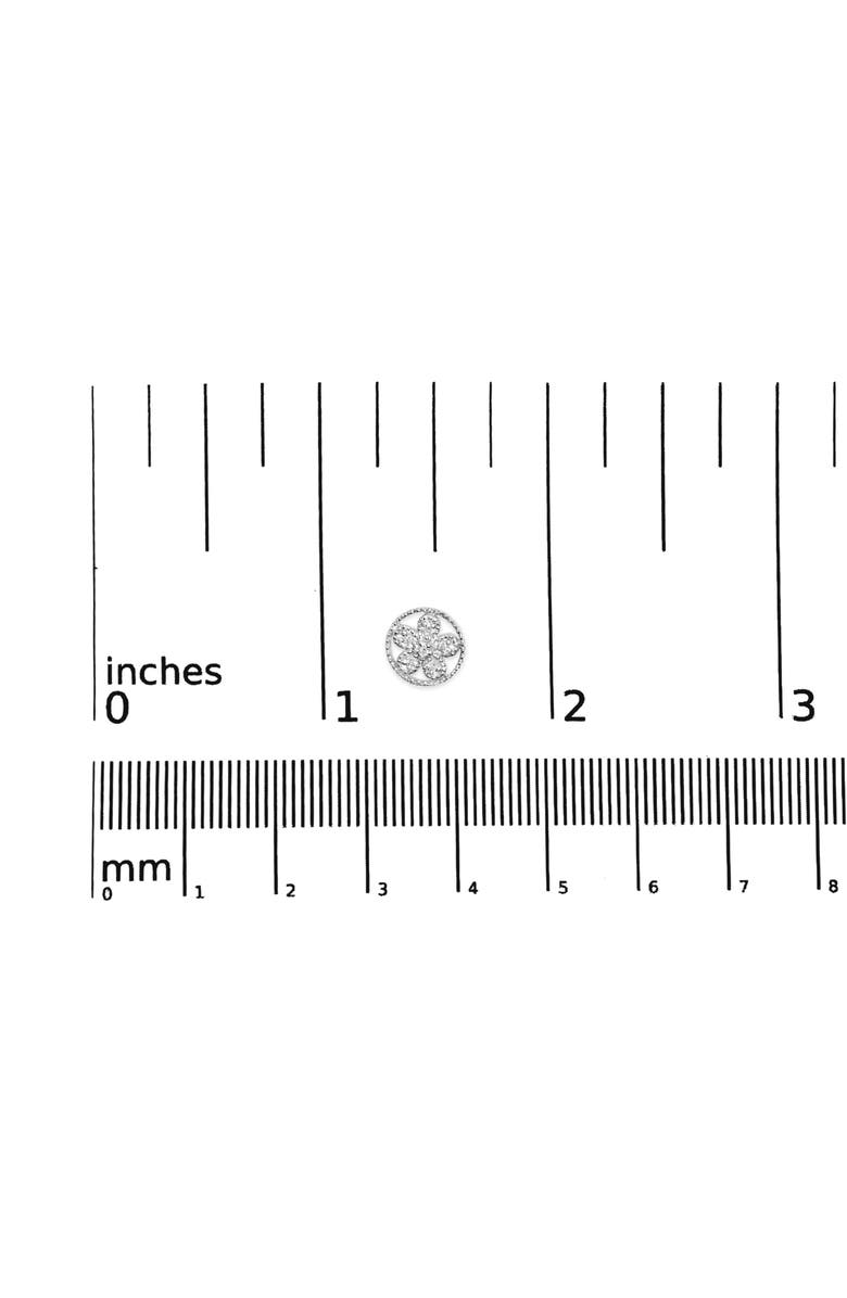 Haus of Brilliance Silver Diamond Accent Star and Wheel Milgrain Style Stud Earrings, Alternate, color, White