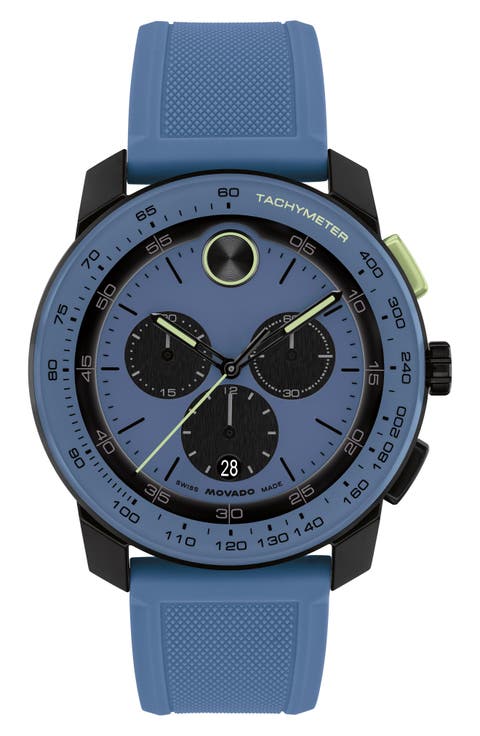 Bold TR90 Chronograph Silicone Strap Watch, 43.5mm
