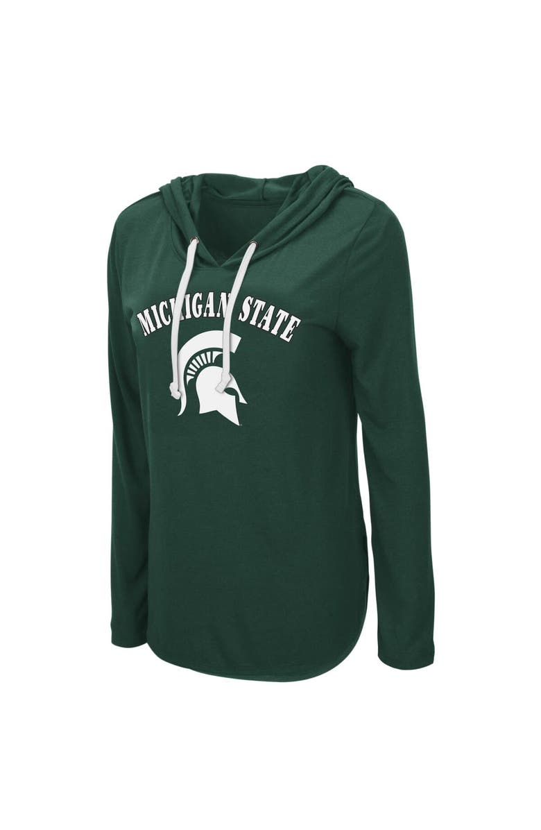 COLOSSEUM Women's Colosseum Green Michigan State Spartans My Lover Lightweight Hooded Long Sleeve T-Shirt, Alternate, color, Green
