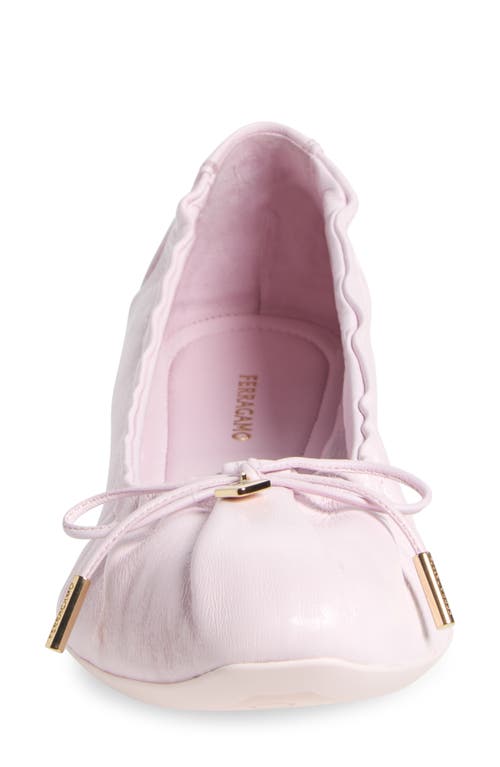 Ferragamo Joelle Elasticated Ballet Flats In Cotton Candy